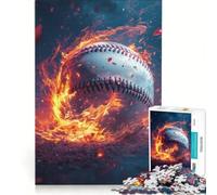 Puzzle da 1000 pezzi "Palla da baseball in fiamme", giocattolo educativo, divertente antistress, per rafforzare l'amore tra le coppie 38x26cm