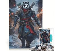 Puzzle da 1000 pezzi "Panda Assassino nella Città Innevata" - Giocattolo fai da te - Sfida difficile con pezzi a incastro di forma casuale 38x26cm