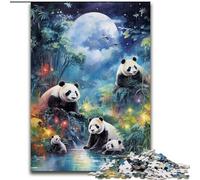 Puzzle da 1000 pezzi Panda Bamboo Moon Puzzle da 1000 pezzi Regali per il divertimento in famiglia Perfetto per le vacanze, serate di gioco interattive (Dimensioni 26x38cm)