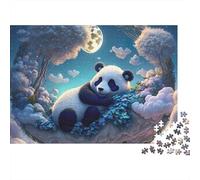 Puzzle da 1000 pezzi "Panda che dorme sotto la luna" per adulti, gioco educativo, bella decorazione, difficile, stimolante, regalo di compleanno, 70x50cm/1000pcs