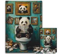 Puzzle da 1000 pezzi "Panda Go Toilet", puzzle impegnativo per famiglie, attività divertente, sfida mentale, regalo perfetto per adolescenti, 50x75CM/19,68x29,52 pollici.