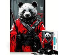 Puzzle da 1000 pezzi "Panda guerriero stoico" per adulti, ideale per migliorare la memoria, il tempo libero e ottenere un puzzle con bordi precisi, perfetto come regalo per le festività 50x75cm