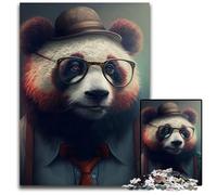 Puzzle da 1000 pezzi "Panda Hipster in Vestiti" per adulti, attività per famiglie, decorazioni fai da te per la casa, regalo di Natale 26X38CM/10,23x14,96 pollici
