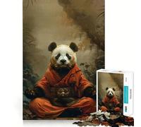 Puzzle da 1000 pezzi "Panda Monaco Mistico Meditazione" per adolescenti, puzzle rilassante per la mente, arte da assemblare, regalo di alta qualità (38x26cm)