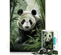 Puzzle da 1000 pezzi "Panda nella beatitudine del bambù" per ragazzi, gioco di logica, giocattolo per la casa, divertimento assicurato, taglio preciso, regalo perfetto (38x52cm)