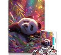 Puzzle da 1000 pezzi "Panda nella foresta di bambù" per adulti e adolescenti, aiuta il cervello ad allenarsi Giocattoli avvincenti per coltivare la pazienza Un'opera d'arte (38x26cm)