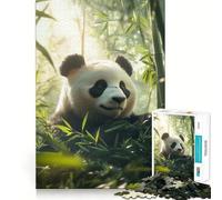 Puzzle da 1000 pezzi "Panda nella foresta di bambù" per adulti, gioco cognitivo per momenti di condivisione, assemblaggio di modelli, idea regalo di Babbo Natale (38x52cm)