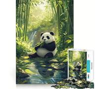Puzzle da 1000 pezzi "Panda nella foresta di bambù" per ragazzi, gioco di logica, antistress, di alta qualità, ideale come regalo di Babbo Natale (38x52cm)