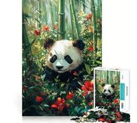 Puzzle da 1000 pezzi "Panda nella foresta di bambù" per ragazzi, gioco di logica, divertimento per tutta la famiglia, taglio di qualità, regalo elegante (38x52cm)