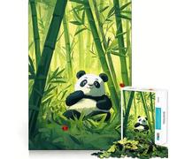 Puzzle da 1000 pezzi "Panda nella foresta di bambù" per ragazzi, gioco di logica, giocattolo per la casa, divertimento assicurato, taglio preciso, regalo perfetto (38x26cm)