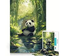 Puzzle da 1000 pezzi "Panda nella foresta di bambù" per ragazzi, ideale per stimolare la memoria, favorire la serenità e creare un'atmosfera piacevole Regalo elegante (50x75cm)