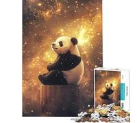 Puzzle da 1000 pezzi Panda nella polvere di stelle Puzzle per adulti Corsa di velocità manuale Difficile e stimolante Ideale come regalo 38x52cm