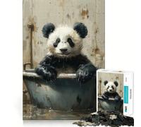Puzzle da 1000 pezzi "Panda nella vasca da bagno" per ragazzi, gioco di logica, leggero e rilassante, taglio perfetto, regalo perfetto (38x52cm)