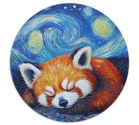 Puzzle da 1000 pezzi "Panda rossa cielo stellato" - Puzzle rotondi da 1000 pezzi per adulti, per decorazioni per la casa, allenamento del cervello e regali per le feste (67,5x67,5cm)