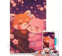 Puzzle da 1000 pezzi "Panda rosso innamorata tra i ciliegi in fiore" gioco rompicapo rilassante regalo di compleanno regalo 50x75cm