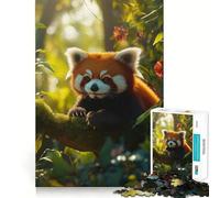 Puzzle da 1000 pezzi "Panda rosso nella foresta" per adulti, ideale per rafforzare la memoria, alleviare lo stress e creare un'atmosfera piacevole Perfetto per un compleanno a sorpresa (38x52cm)