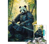 Puzzle da 1000 pezzi Panda Samurai Guerriero Sfida Educativa ma Divertente e Umoristica Giocattolo Decorazione da Parete per E dai 14 anni in su (38x26cm)