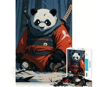 Puzzle da 1000 pezzi "Panda Samurai nella foresta innevata" per ragazzi ideale per stimolare la memoria e creare un'atmosfera serena con taglio di alta qualità perfetto come regalo di compleanno