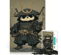Puzzle da 1000 pezzi "Panda Samurai sotto la pioggia" per adulti e ragazzi, gioco di logica, relax, taglio perfetto, articolo dei desideri di Babbo Natale (50x75cm)