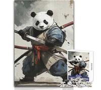 Puzzle da 1000 pezzi "Panda Samurai Warrior" per adolescenti, gioco di sviluppo del pensiero logico, ottimo regalo per momenti significativi, dimensioni 38x52cm
