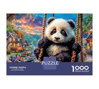 Puzzle da 1000 pezzi Panda sull'altalena Panda tra i fiori per giochi educativi per adulti Bellissima decorazione Sfida Alta difficoltà Maschio e Femmina Compleanno 70x50cm/1000 pezzi Regali