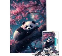 Puzzle da 1000 pezzi Panda tra i fiori per ragazzi Un gioco di assemblaggio che allena la mente e la manualità amici e familiari 38x26cm