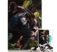 Puzzle da 1000 pezzi "Pantera della giungla" per adulti e adolescenti, aiuta il cervello ad allenarsi Giocattoli avvincenti per coltivare la pazienza Un'opera d'arte (38x26cm)