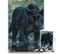 Puzzle da 1000 pezzi "Pantera nella giungla fluviale" per adolescenti, gioco di sviluppo del pensiero logico, ottimo regalo per momenti significativi, dimensioni 38x52cm