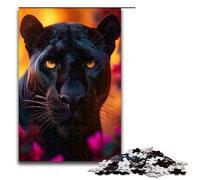 Puzzle da 1000 pezzi Pantera Nera colorata per adulti Puzzle in legno Giochi per famiglie 75x50cm