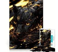Puzzle da 1000 pezzi Pantera Nera in Oro,taglio preciso,gioco di logica,gioco rilassante,decorazione natalizia per la casa 38x52cm