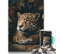 Puzzle da 1000 pezzi "Pantera nera nella giungla selvaggia" per adolescenti, difficile da completare ma divertente e umoristico, regalo di compleanno, regali, decorazione murale (38x26cm)