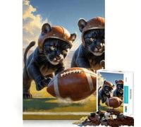 Puzzle da 1000 pezzi Panther Kittens Old School Football per adulti, gioco di logica, rilassante e divertente, taglio perfetto, regalo elegante (50x75cm)
