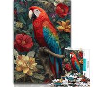 Puzzle da 1000 pezzi "Pappagallo Fiori" per adulti e adolescenti, gioco per famiglie, antistress, sfida difficile, collezione di artisti, belle arti, 38x52cm
