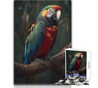 Puzzle da 1000 pezzi - Pappagallo Realismo Posatoio Calma Piacevole Tempo libero Divertimento Stretto Senza Cuciture Precisione Giocattolo Dimensioni 38x52cm