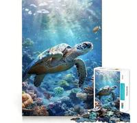 Puzzle da 1000 pezzi "Paradiso di tartarughe marine e coralli" per ragazzi, gioco stimolante per la mente, hobby tranquillo, taglio preciso, regalo stagionale (38x52cm)