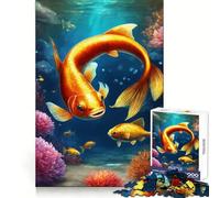 Puzzle da 1000 pezzi "Paradiso sottomarino dei pesci rossi" per ragazzi, ideale per lo sviluppo del ragionamento, un'attività rilassante e piacevole Bordi di alta qualità Un regalo perfetto (50x75cm)