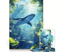 Puzzle da 1000 pezzi "Paradiso sottomarino delle balene" per adulti,gioco di memoria,incastro perfetto,senza spazi vuoti,attività rilassante per la pausa mentale (50x75cm)