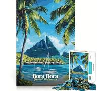 Puzzle da 1000 pezzi "Paradiso Tropicale di Bora Bora",gioco di incastro preciso,stimola la logica,ideale per il tempo libero e come regalo di compleanno 50x75cm