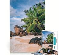 Puzzle da 1000 pezzi "Paradiso tropicale sulla spiaggia delle Seychelles" - Incastro perfetto - Gioco stimolante per la mente - Gioco per il relax - Decorazione natalizia da parete (38x52cm)