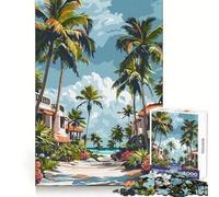 Puzzle da 1000 pezzi "Paradiso tropicale sulla spiaggia" per ragazzi, stimolante per la mente, ideale per il tempo libero, taglio di alta qualità, regalo perfetto (50x75cm)