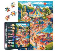 Puzzle da 1000 pezzi, parco divertimenti, puzzle per adulti, cavallo colorato, 1000 pezzi, puzzle per adulti, 70 x 50 cm, gioco di abilità impossible per tutta la famiglia