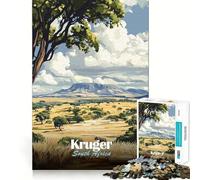Puzzle da 1000 pezzi Parco Nazionale Kruger,Sudafrica Incastro perfetto Gioco creativo per il tempo libero Esposizione artistica natalizia (38x26cm)