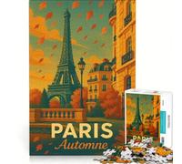 Puzzle da 1000 pezzi Parigi Autunno, gioco rompicapo, sfida impegnativa, ideale come regalo per tutta la famiglia 38x26cm