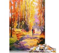 Puzzle da 1000 pezzi "Passeggiata autunnale", puzzle in legno per adulti e adolescenti, gioco educativo per adulti e adolescenti, 1000 pezzi (75x50 cm)