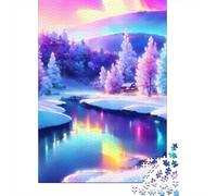 Puzzle da 1000 pezzi Passeggiata mattutina Puzzle quadrati creativi per adulti e puzzle in legno Gioco impegnativo 1000 pezzi (75x50 cm)