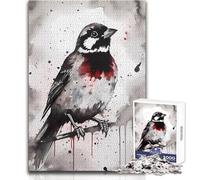 Puzzle da 1000 pezzi "Passerotto dalla gola nera" per adulti e adolescenti, gioco creativo di risoluzione dei problemi, idea regalo memorabile e sentita, dimensioni 38x52cm