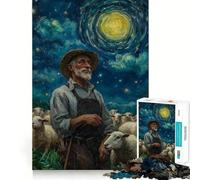 Puzzle da 1000 pezzi "Pastore sotto un cielo stellato" per adolescenti, gioco cognitivo, divertimento lento, bordo premium, Babbo Natale, desiderio, scegli 50x75cm