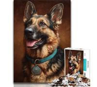 Puzzle da 1000 pezzi Pastore tedesco felice Puzzle da 1000 pezzi per adulti giocattoli giochi educativi decorazioni per la casa e regali unici antistress (50x75cm)