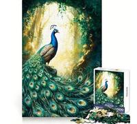Puzzle da 1000 pezzi "Pavone nella foresta" per adulti, gioco di logica e relax, bordi affilati, regalo di alta qualità (50x75cm)