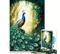 Puzzle da 1000 pezzi "Pavone nella foresta" per adulti, ideale per migliorare la memoria, per momenti di relax e per assemblare oggetti di qualità (38x26cm)